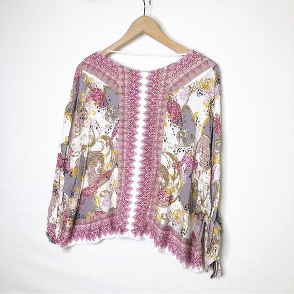 Free people catch me if you can button-down floral, kimono, BoHo blouse. - Picture 13 of 14